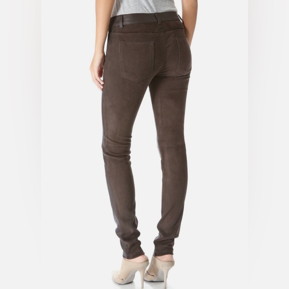 Vince Brown Genuine Leather Suede Pants - Picture 2 of 11